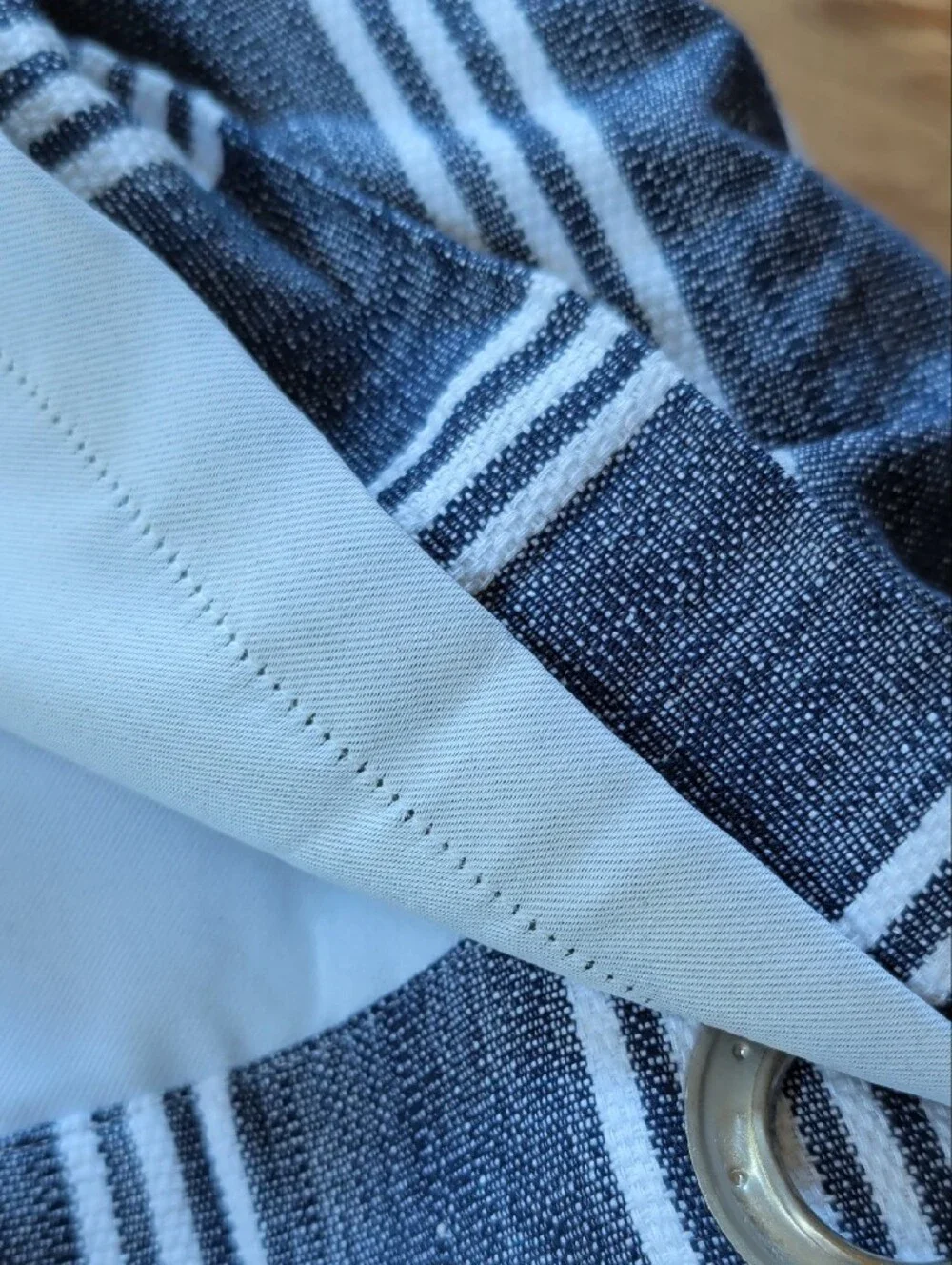 Pottery Barn Blake Stripe Navy and White Striped Curtain Panel 63